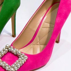 HP71 Hot Pink & Pearl Heels With Comfort Inner Sol